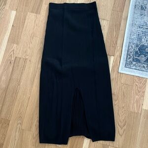 Black knit midi skirt